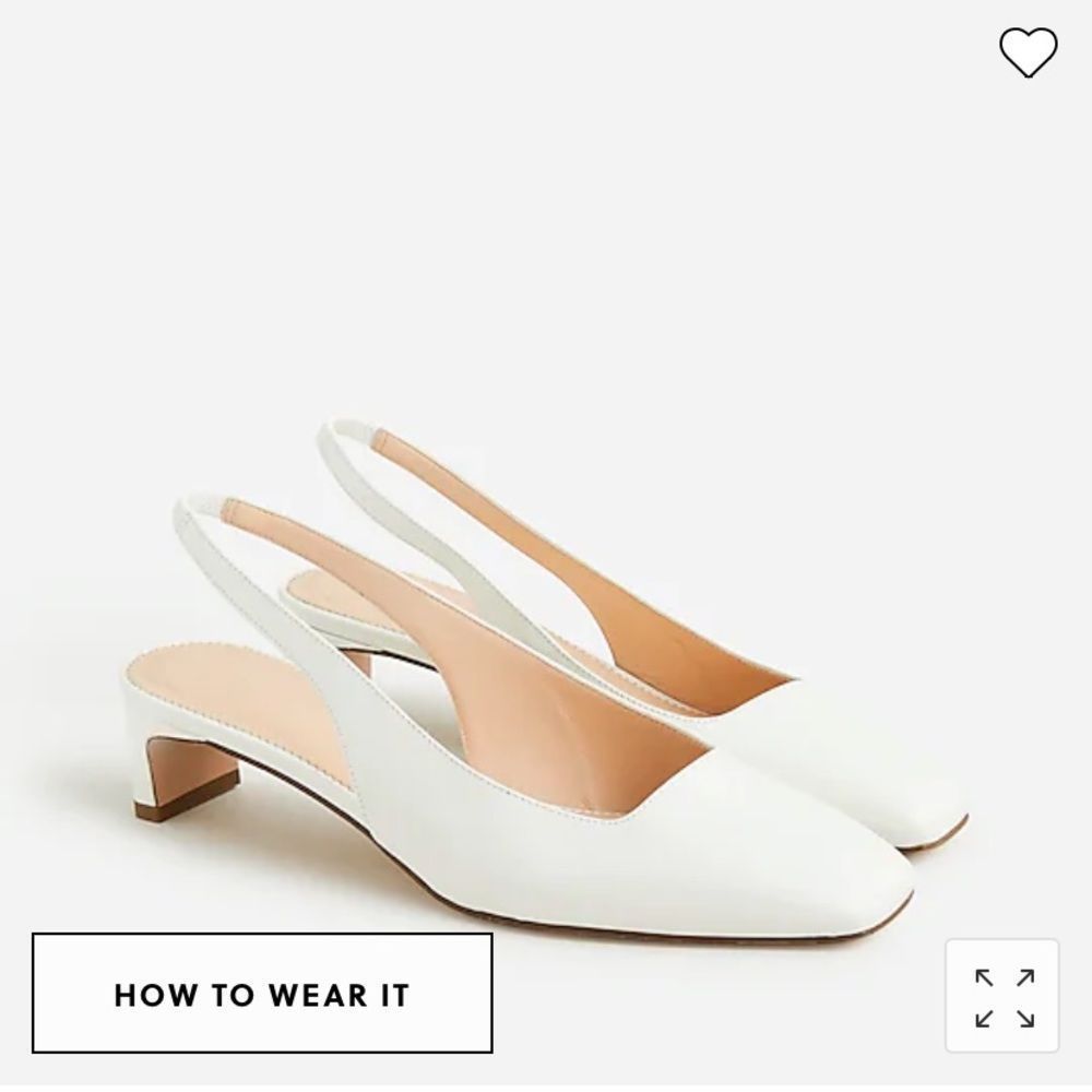 J. Crew Layla White Slingback Heels
